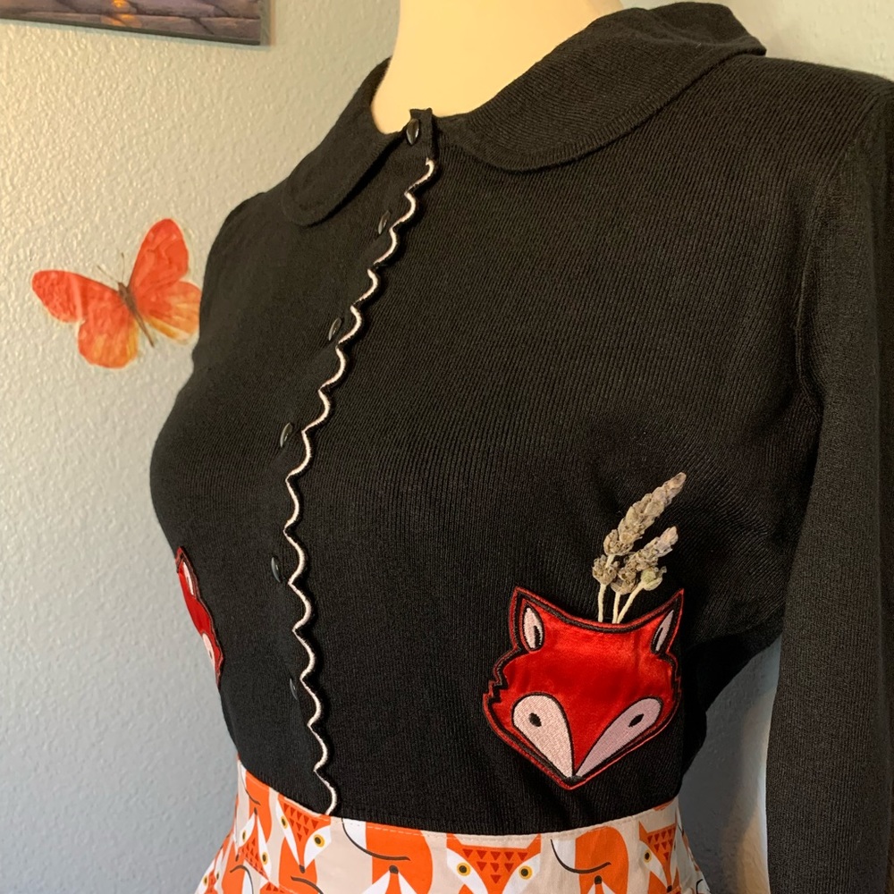 Banned Retro Foxy Scallop Cardigan Black - Picture 13 of 16